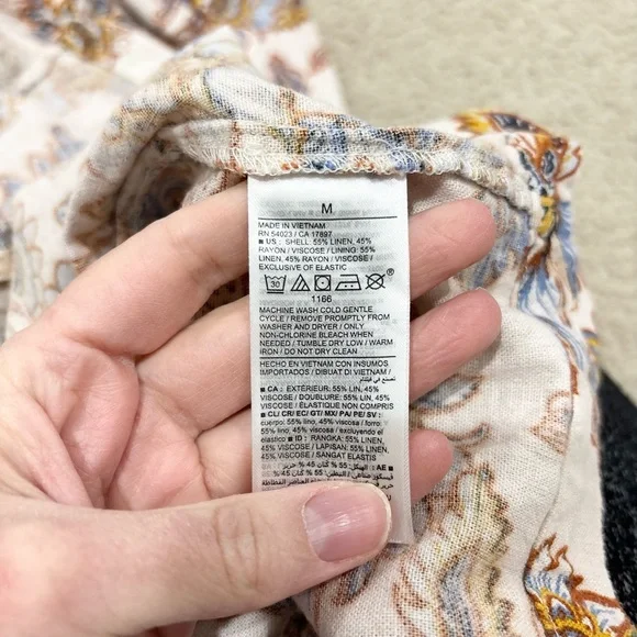 Old Navy Sleeveless Good Bodice Light Blue Cream Floral Sun Casual Dress Midi M - Picture 6 of 6